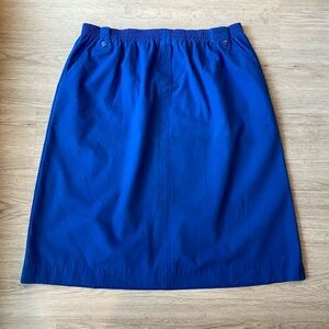 VINTAGE Blue Cotton Blend Skirt Size 16 / 36” waist